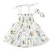 Rovga Fashion Dresses For Girls Kids Riched Ruffles Floral Strap Summer Beach Dress Princess Dresses Casual Clothes