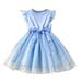 Summer Dresses For Girls Kids Toddler Children Baby Bowknot Ruffle Short Sleeve Tulle Birthday Patchwork Party Princess Outfits Clothes Sun Dress