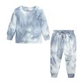 WREESH Baby Infant Girls Tie Dye Top Outfit Suit Newborn Child Autumn Winter Pants Baby Clothing Set Gray