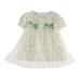 Funicet Baby Girls Summer Dresses O-Neck Short Sleeve Printed Mesh Gauze Dresses for 1-5 Years