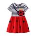 Girls Dresses Summer Casual Cotton Crew Neck Short Sleeve Cute Cartoon Printing Dresses For Girls