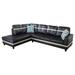 Black/Brown/White Sectional - Ebern Designs Deidrea 103.5" Wide Faux Leather Modular Sofa & Chaise Faux Leather | 32 H x 103.5 W x 74.5 D in | Wayfair