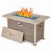 Arlmont & Co. Nimtz 24.8" H x 44.1" W Aluminum Propane Outdoor Fire Pit w/ Lid Aluminum in Brown | 24.8 H x 44.1 W x 26.7 D in | Wayfair