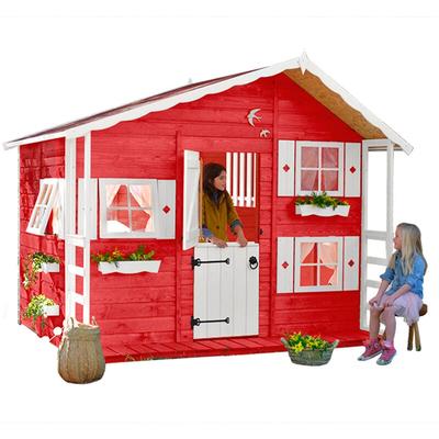 Casas Green House - Casa per bambini in legno da giardino con veranda e letto a castello interno
