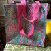 Lilly Pulitzer Bags | Guc Lily Pulitzer Plastic Covered Grocery Bag Tote | Color: Blue/Pink | Size: Os
