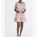 Madewell Dresses | Madewell Women’s June Hero Plaid Ruffle Sleeve Popover Mini Dress Xs #Ao279 | Color: Pink | Size: Xs