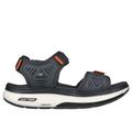 Skechers Men's GO WALK Workout Walker Sandal Sandals | Size 9.0 | Charcoal/Orange | Textile/Synthetic | Vegan | Arch Fit | Hyper Burst