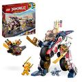 LEGO NINJAGO Soras transformierender Mech-Bike-Renner, 2in1 Set mit transformierender Mech-Actionfigur, Motorrad-Spielzeug Set mit 3 Minifiguren für Kinder, Jungen und Mädchen 71792