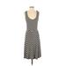 Calvin Klein Casual Dress - A-Line Scoop Neck Sleeveless: Black Chevron/Herringbone Dresses - Women's Size 4