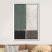 IDEA4WALL Mid-Century Dark Gray Black Grunge Color Blocks - Floater Frame Print in Gray/Green/White | 24 H x 16 W x 1.5 D in | Wayfair