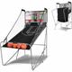 COSTWAY Foldable Basketball Arcade Game, 110 x 208 x 206 cm,Electronic 2 Player Shot with 8 Options, 4 Balls and LED Scoring System, Indoor