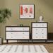 Ebern Designs Oniesha 2 Piece Dresser Set Wood in Brown/White | Wayfair EE7B8B821623464EAF630B8336F701C1