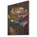 House of Hampton® Adeoluwa Adeoluwa Rainbow Peony Liquid Gold Drips Hyper V - Unframed Print on in Blue/Brown/Pink | 20 H x 12 W x 1 D in | Wayfair