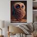 Trinx Cute Knitted Valentine Heart Owl III - Unframed Print on Wood in Blue/Brown/Pink | 20 H x 12 W x 1 D in | Wayfair