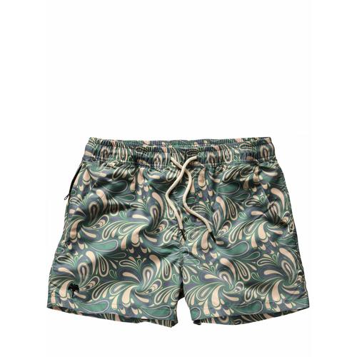 OAS Herren Swimshorts Regular Fit Gruen bedruckt