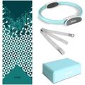 Kit 4 Yoga und Pilates-Zubehör KITWELL-400 blau, Yoga-Matte, Yoga-Block, Pilates-Reifen,