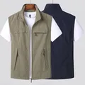 Gilet d'extérieur en maille imperméable pour hommes veste cargo légère veste en fibre