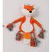 Stuffingless Squeaky Dog Toys Plush Fox Dog Toy with Crinkle Paper Crinkle Dog Toy with Rope Legs No Stuffing Dog Chew Toys for Small Medium Dogs Tug-of-war Dog Toy Orange