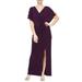 Embellished Sleeve Knot Front Jersey Gown - Purple - Alex Evenings Dresses