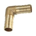 Unique Bargains 14mm 0.55 Brass Car Barb Hose Fitting L Shape 2 Way Connector for Joiner Air Water Fuel Gas