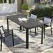 Crestlive Products 4-6 Person Expandable Aluminum Outdoor Patio Dining Table Black