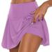 Mlqidk Womens Golf Tennis Skorts Skirts Athletic Stretchy Pleated Tennis Skirt for Running Golf Workout Purple XXL