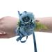 Farfi Wrist Flower Non-Fading Multi-color Decorate Elegant Bride Groom Fake Wrist Corsage for Party (Dark Blue)