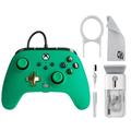 PowerA - Enhanced Wired Controller for Xbox Series X|S - Green With Cleaning Electric kit Bolt Axtion Bundle Used