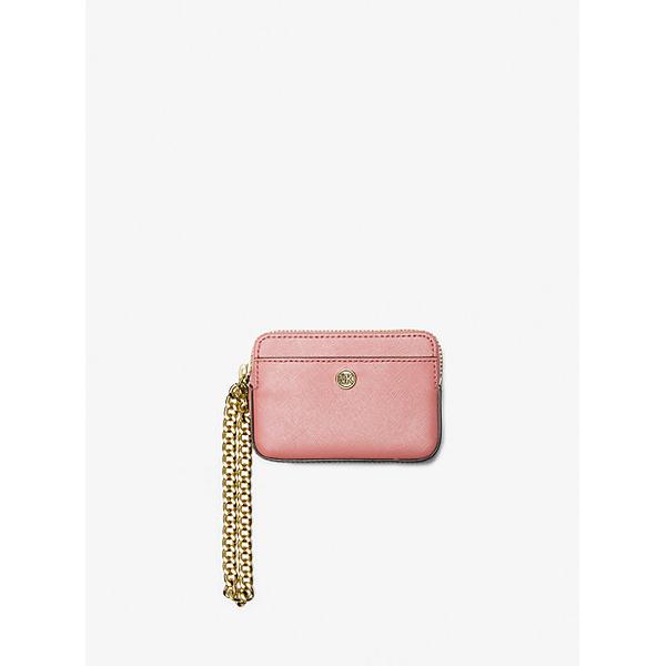 michael-kors-medium-saffiano-leather-chain-card-case-pink-one-size/