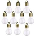 10pcs Bulb Shaped Mini Glass Wish Bottles Jars with (Clear)