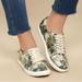 Anthropologie Shoes | Anthropologie J/Slides Cameron Green Floral Embroidered Lace Sneakers In Size 10 | Color: Green/Tan | Size: 10