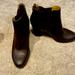 Michael Kors Shoes | Michael Kors Brown Leather Ankle Booties Boots Size 10 Like New Slip On | Color: Brown | Size: 10