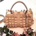 Jessica Simpson Bags | Jessica Simpson Cream Ruffle Croc Hand Bag | Color: Cream/Gold | Size: See Description