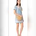 Madewell Dresses | Madewell Embroidered Shortsleeve Chambray Dress. Size Small | Color: Blue/White | Size: S