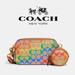 Coach Bags | Coach Charter Slim Crossbody Rainbow Signature Canvas Leather Coin Purse Wallet | Color: Tan | Size: Os