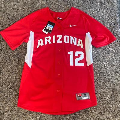 Nike Tops | Women’s Nike Full Button Arizona Baseball/Softball Jersey | Color: Red/White | Size: M
