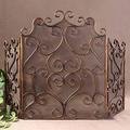 BIBOYA Fire Guard Brass Antique Fire Guard Screen Cover, 3 Panel Handcrafted Wrought Fire Spark Protector Grate, Foldable Flame Barrier for Open Fire Safety (Size : Height 65cm/26)