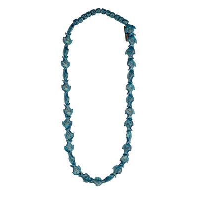Lange Kette "Fisch", Damen, Gr. one size, Kunstfaser, blau, COLLEZIONE ALESSANDRO, Basic, Halsketten, Polyesterperlen in Fischform Image