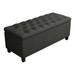 Latitude Run® Flip Top Storage Bench Wood/Manufactured Wood/Microfiber/Microsuede in Black/Brown/Gray | 18.25 H x 44.25 W x 18.5 D in | Wayfair