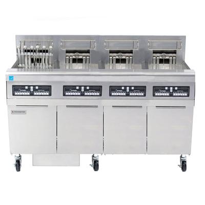 Frymaster FPRE414 Commercial Electric Fryer - (4) 50 lb Vats, Floor Model, 240v/3ph, Built-in Filtration and CM 3.5 Controls, Stainless Steel