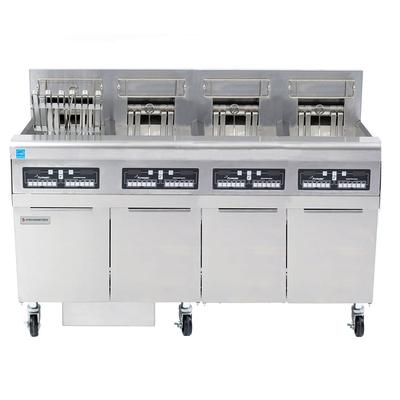 Frymaster FPRE417 208/3 Commercial Electric Fryer - (4) 50 lb Vats, Floor Model, 208v/3ph, Built-in Filtration and CM 3.5 Controls, Stainless Steel