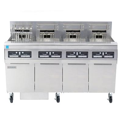 Frymaster FPRE417TC 240/1 Commercial Electric Fryer - (4) 50 lb Vats, Floor Model, 240v/1ph, (4) 50 lb Frypots, Freestanding, Stainless Steel