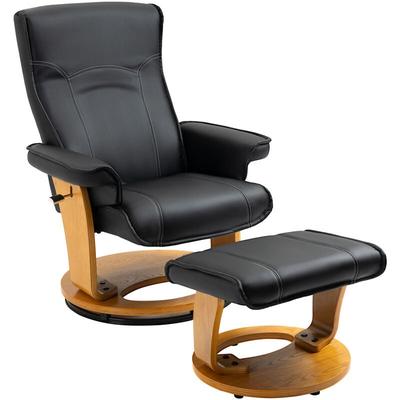 HOMCOM Relaxsessel mit Fußhocker, TV-Sessel, Liegesessel, verstellbare Rückenlehne, 360° drehbar,