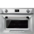 Smeg SF4920VCX1 60cm "Victoria" Traditional Compact Combination Microwave Oven, Stainless Steel