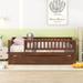 Sturdy Daybed with Trundle and Fence Guardrails, Sturdy Pine Wood Sofa Bedframe for Maximized Space and Comfort