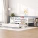 Sturdy Daybed with Trundle and Fence Guardrails, Sturdy Pine Wood Sofa Bedframe for Maximized Space and Comfort