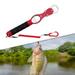 Fish Lip Gripper with Weight Scale Fish Lip Grip Tool Aluminum Alloy Clip Fishing Gear Fish Lip Grabber for Outdoor Ice Fishing Boat Fishing Red