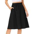 Winter Skirts for Women Plaid Women Elastic High Waist Boho Maxi Skirt Casual Drawstring A Line Long Skirt Girls Tennis Skirt