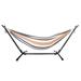 Polyester Outdoor Portable Stripe Hammock and Stand Set Summer Outdoor Relax Camping Hiking Hammock Bed Coffee