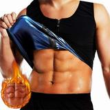 Waist Trainer Sweat Vest for Men Sauna Tank Top Vest with Zipper Gym Workout Suit